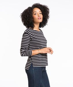 Breton Striped Shirt - Black and Grey