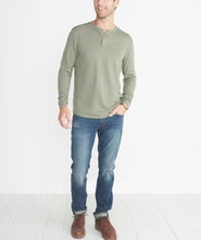 Double Knit Henley in Admiral Green