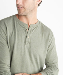 Double Knit Henley in Admiral Green