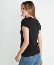 Slub U-Neck Tee - Black