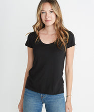 Slub U-Neck Tee - Black
