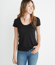 Slub U-Neck Tee - Black