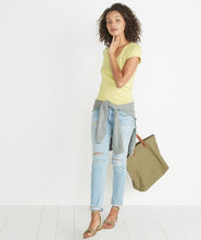 Slub V-neck - Acacia